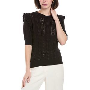 Catherine Malandrino Womens  Pointelle Sweater, Black